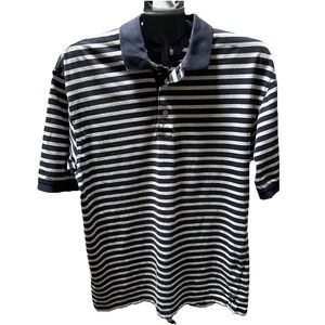Tommy Hilfiger Golf Polo Shirt Men's Size M Navy/White Stripe Collar Slight Fade